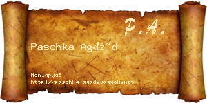 Paschka Agád névjegykártya